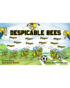 Despicable Bees Soccer 9oz Fabric Team Banner DIY Live Designer