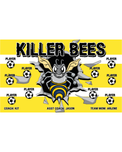 Killer Bees Soccer 9oz Fabric Team Banner DIY Live Designer