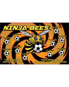 Ninja Bees Soccer 9oz Fabric Team Banner DIY Live Designer