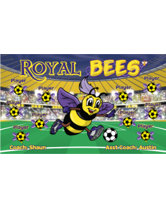 Royal Bees Soccer 9oz Fabric Team Banner DIY Live Designer