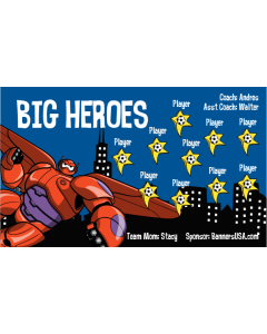 Big Heroes Soccer 9oz Fabric Team Banner DIY Live Designer