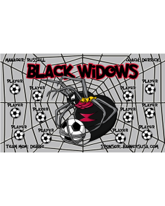 Black Widows Soccer 9oz Fabric Team Banner DIY Live Designer