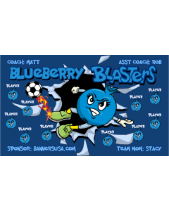 Blueberry Blasters Soccer 9oz Fabric Team Banner DIY Live Designer