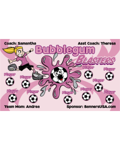 Bubblegum Blasters Soccer 9oz Fabric Team Banner DIY Live Designer