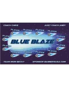 Blue Blaze Soccer 9oz Fabric Team Banner DIY Live Designer