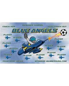 Blue Angels Soccer 9oz Fabric Team Banner DIY Live Designer