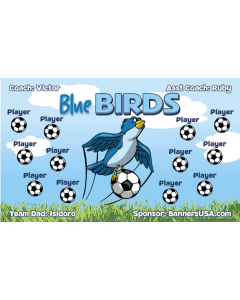Blue Birds Soccer 9oz Fabric Team Banner DIY Live Designer