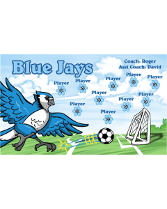 Blue Jays Soccer 9oz Fabric Team Banner DIY Live Designer