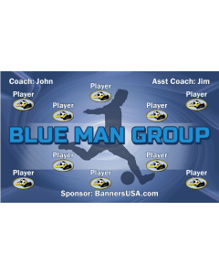 Blue Man Group Soccer 9oz Fabric Team Banner DIY Live Designer