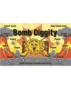 Bomb Diggity Soccer 9oz Fabric Team Banner DIY Live Designer