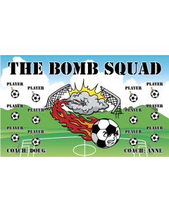 Bomb Squad Soccer 9oz Fabric Team Banner DIY Live Designer