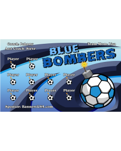 Blue Bombers Soccer 9oz Fabric Team Banner DIY Live Designer