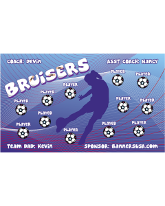 Bruisers Soccer 9oz Fabric Team Banner DIY Live Designer