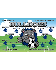 Bulldogs Soccer 9oz Fabric Team Banner DIY Live Designer