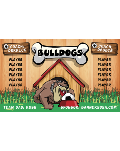 Bulldogs Soccer 9oz Fabric Team Banner DIY Live Designer