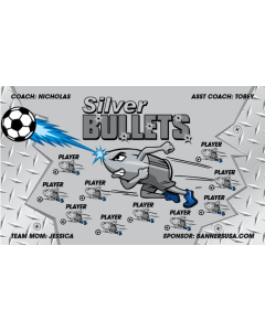 Silver Bullets Soccer 9oz Fabric Team Banner DIY Live Designer