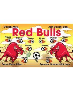 Red Bulls Soccer 9oz Fabric Team Banner DIY Live Designer