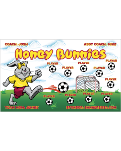 Honey Bunnies Soccer 9oz Fabric Team Banner DIY Live Designer