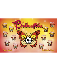 Butterflies Soccer 9oz Fabric Team Banner DIY Live Designer