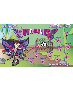 Butterflies Soccer 9oz Fabric Team Banner DIY Live Designer