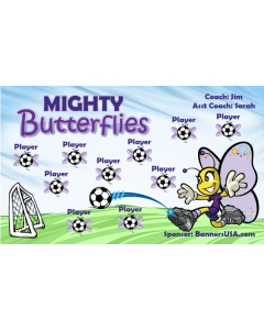 Mighty Butterflies Soccer 9oz Fabric Team Banner DIY Live Designer