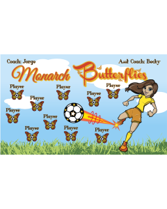 Monarch Butterflies Soccer 9oz Fabric Team Banner DIY Live Designer