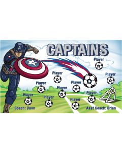 Captains Soccer 9oz Fabric Team Banner DIY Live Designer