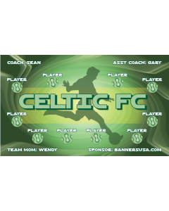 Celtic FC Soccer 9oz Fabric Team Banner DIY Live Designer