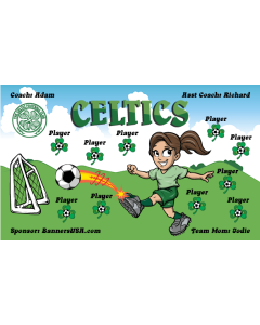 Celtics Soccer 9oz Fabric Team Banner DIY Live Designer