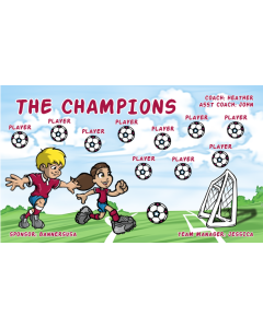 Champions Soccer 9oz Fabric Team Banner DIY Live Designer