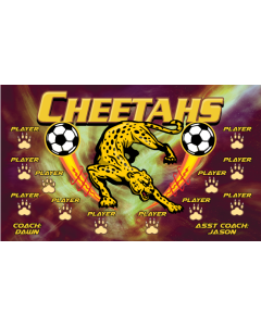 Cheetahs Soccer 9oz Fabric Team Banner DIY Live Designer