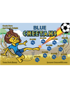 Blue Cheetahs Soccer 9oz Fabric Team Banner DIY Live Designer