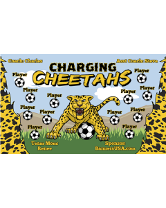 Charging Cheetahs Soccer 9oz Fabric Team Banner DIY Live Designer