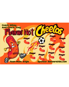 Flaming Hot Cheetos Soccer 9oz Fabric Team Banner DIY Live Designer