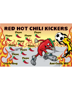 Red Hot Chili Kickers Soccer 9oz Fabric Team Banner DIY Live Designer