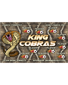 King Cobras Soccer 9oz Fabric Team Banner DIY Live Designer