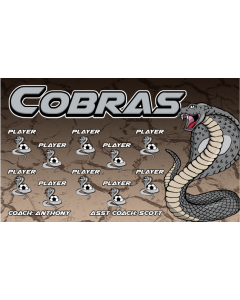 Cobras Soccer 9oz Fabric Team Banner DIY Live Designer