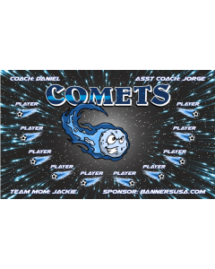 Comets Soccer 9oz Fabric Team Banner DIY Live Designer