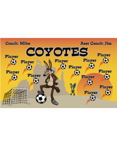 Coyotes Soccer 9oz Fabric Team Banner DIY Live Designer