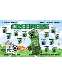 Creepers Soccer 9oz Fabric Team Banner DIY Live Designer