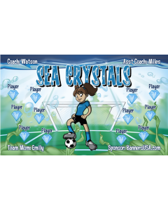 Sea Crystals Soccer 9oz Fabric Team Banner DIY Live Designer