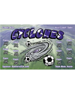 Cyclones Soccer 9oz Fabric Team Banner DIY Live Designer
