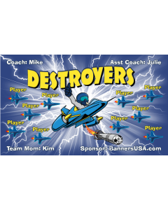 Destroyers Soccer 9oz Fabric Team Banner DIY Live Designer