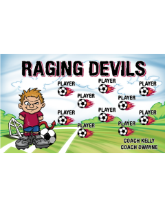 Raging Devils Soccer 9oz Fabric Team Banner DIY Live Designer