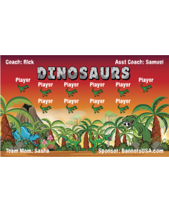 Dinosaurs Soccer 9oz Fabric Team Banner DIY Live Designer