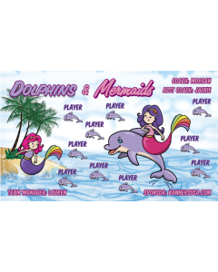 Dolphins & Mermaids Soccer 9oz Fabric Team Banner DIY Live Designer