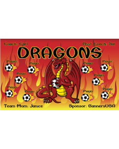 Dragons Soccer 9oz Fabric Team Banner DIY Live Designer