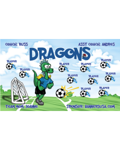 Dragons Soccer 9oz Fabric Team Banner DIY Live Designer