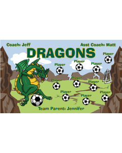 Dragons Soccer 9oz Fabric Team Banner DIY Live Designer