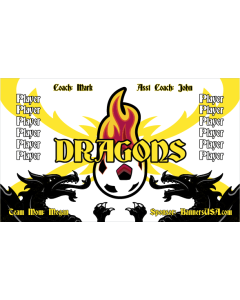 Dragons Soccer 9oz Fabric Team Banner DIY Live Designer